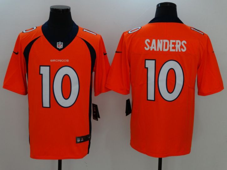 Men Denver Broncos 10 Sanders Orange Nike Vapor Untouchable Limited NFL Jersey